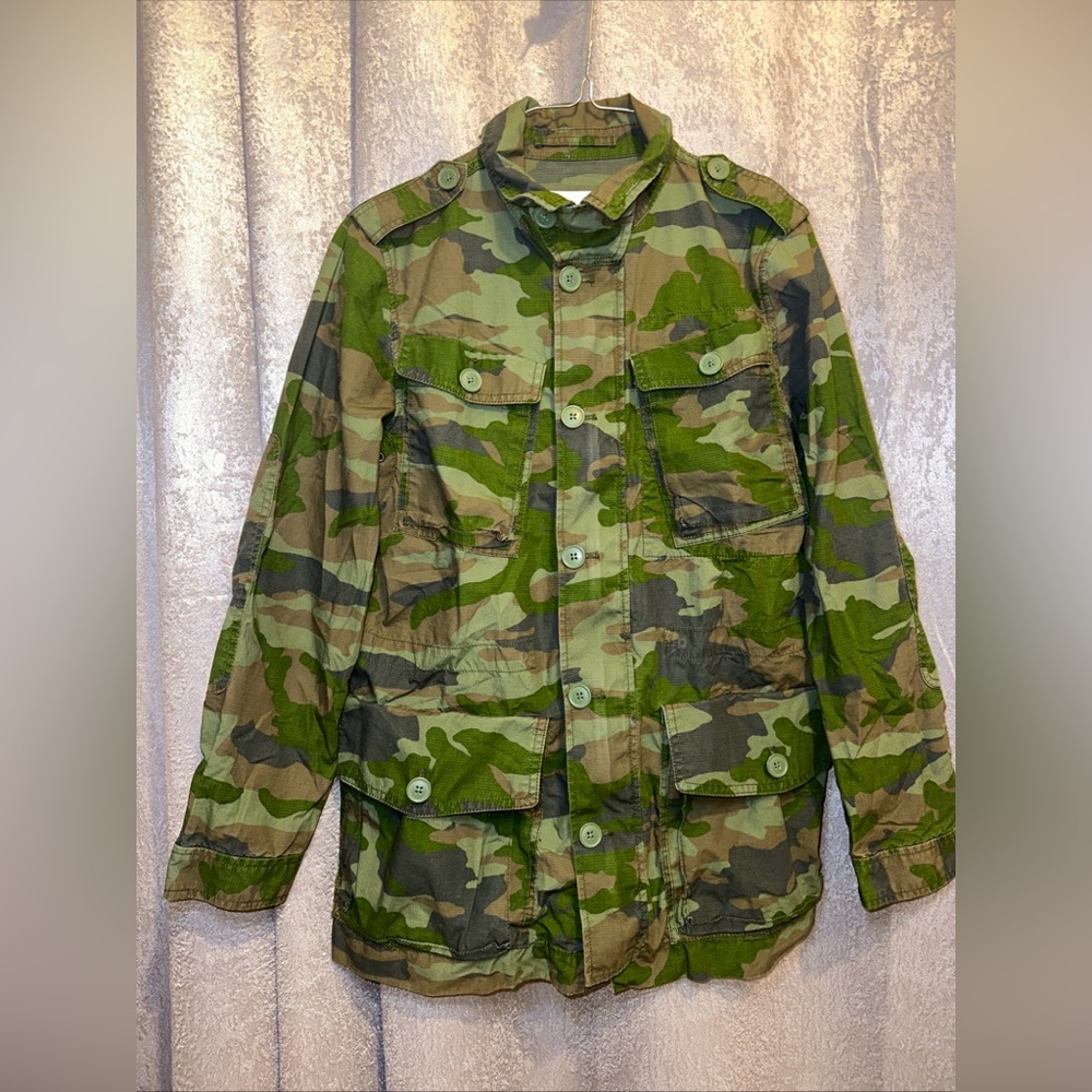 J. Crew Men's Camouflage Military Field Jacket - Green/Brown